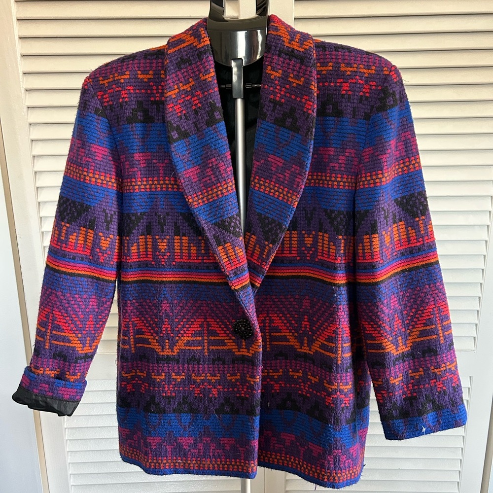 Vibrant Multicolor Knit Blazer